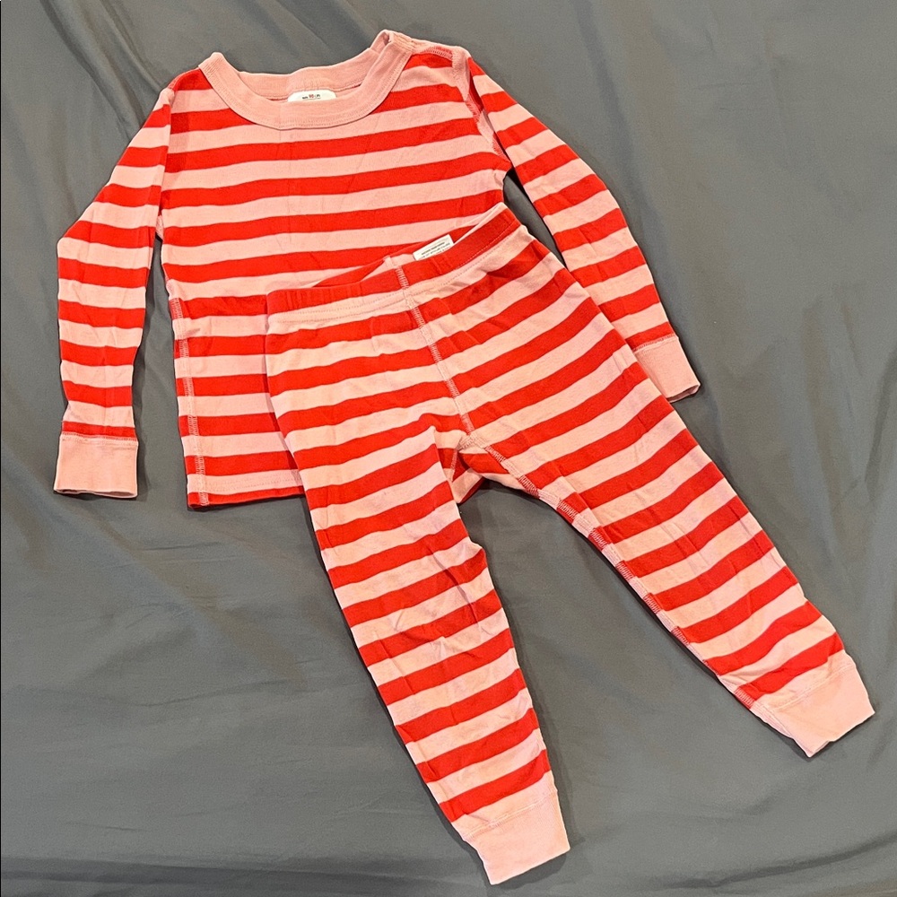 Hannah Andersson Striped Red and Pink Kids Pajamas